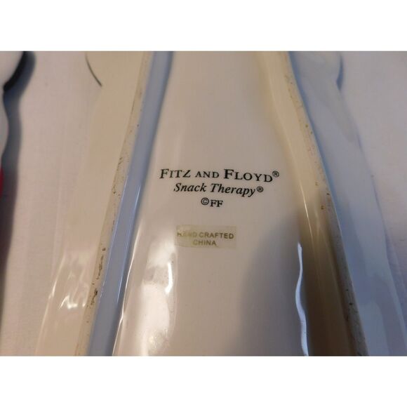 Christmas Snowman 13" Platter Fitz and Floyd Snack Therapy  Hand Crafted - Picture 3 of 5